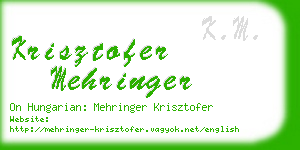 krisztofer mehringer business card